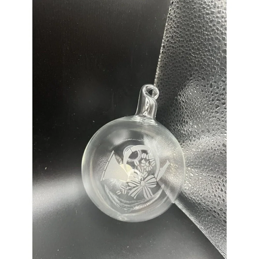 Princess House Crystal Ornament 422 French Horn with Bow